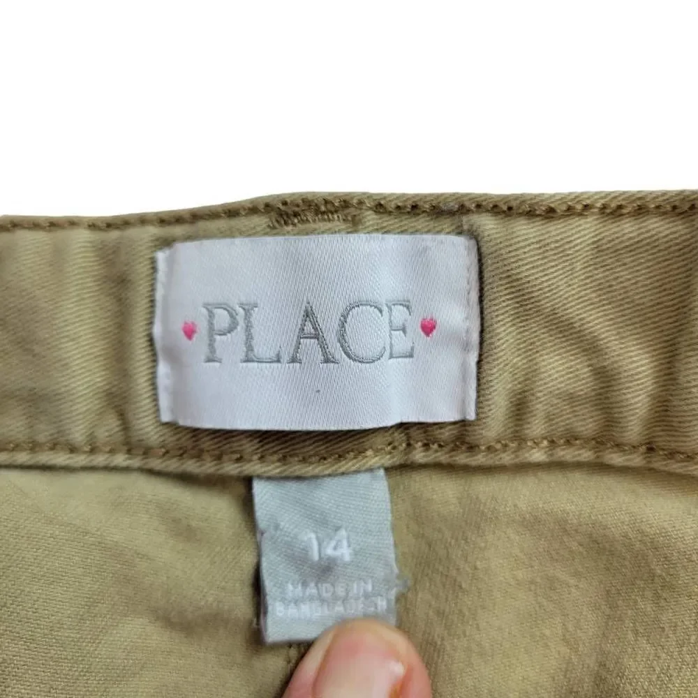 Children's Place khaki uniform bermuda shorts 14